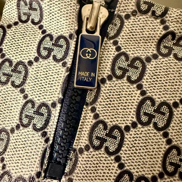Vintage Never Worn Gucci Monogram Gloves - Blue - RARE - Picture 2 of 5